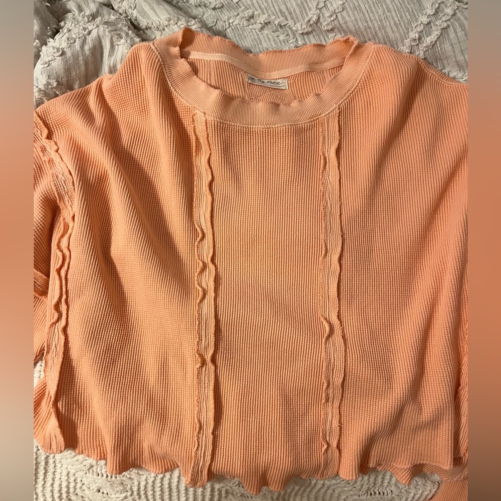 Free People Ellie Thermal too size medium color coral